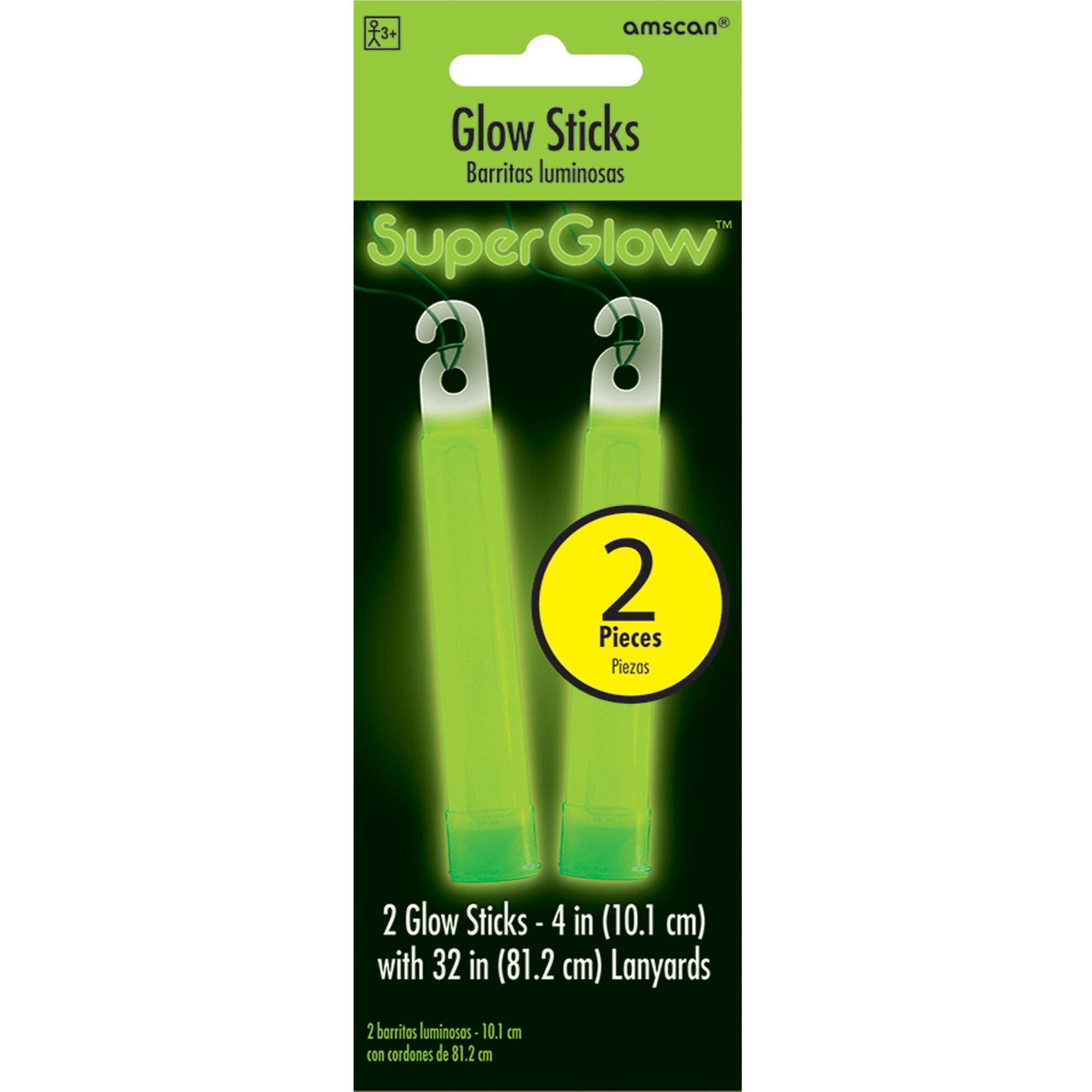 Green Glow Sticks 4in, 2pcs