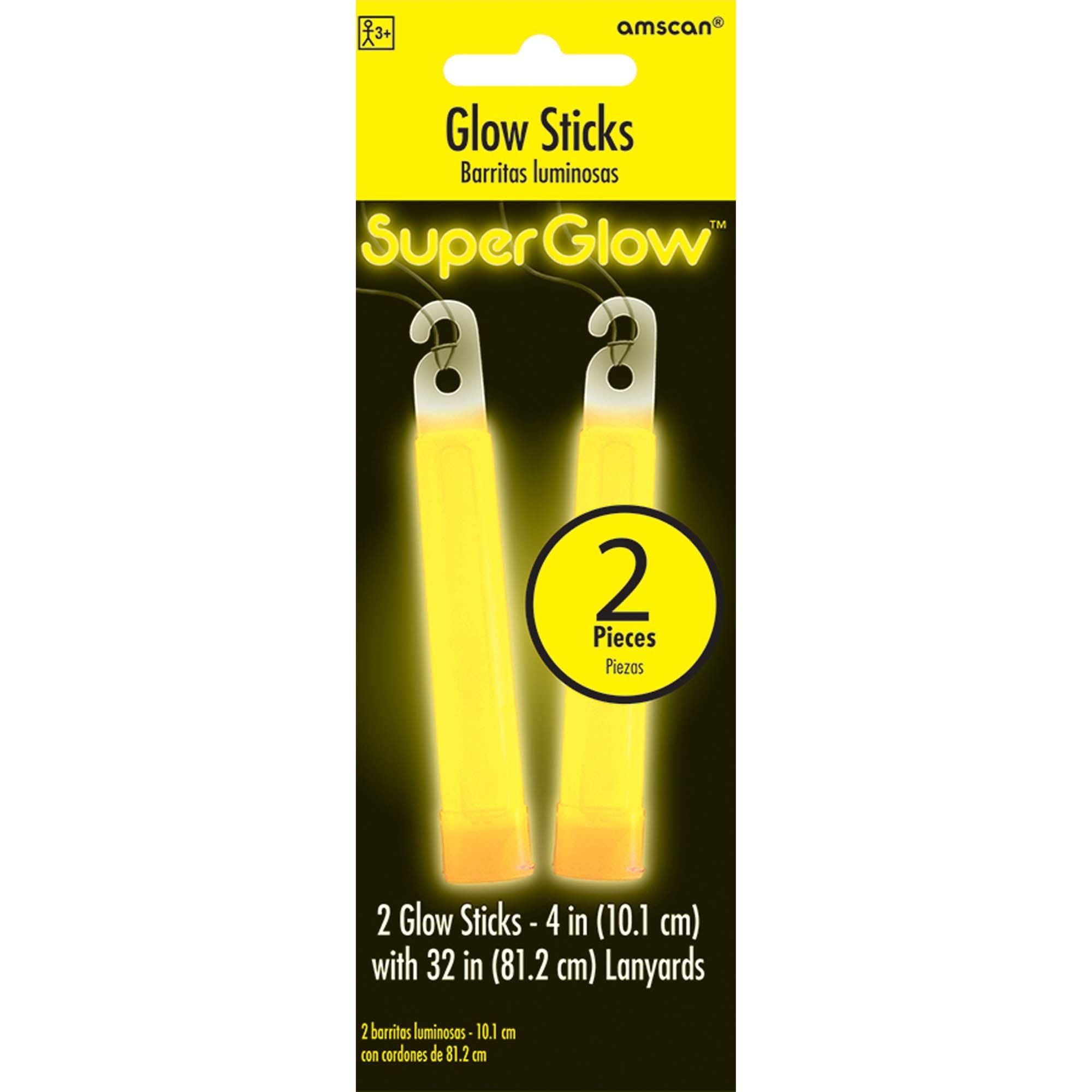 Yellow Glow Sticks 4in, 2pcs