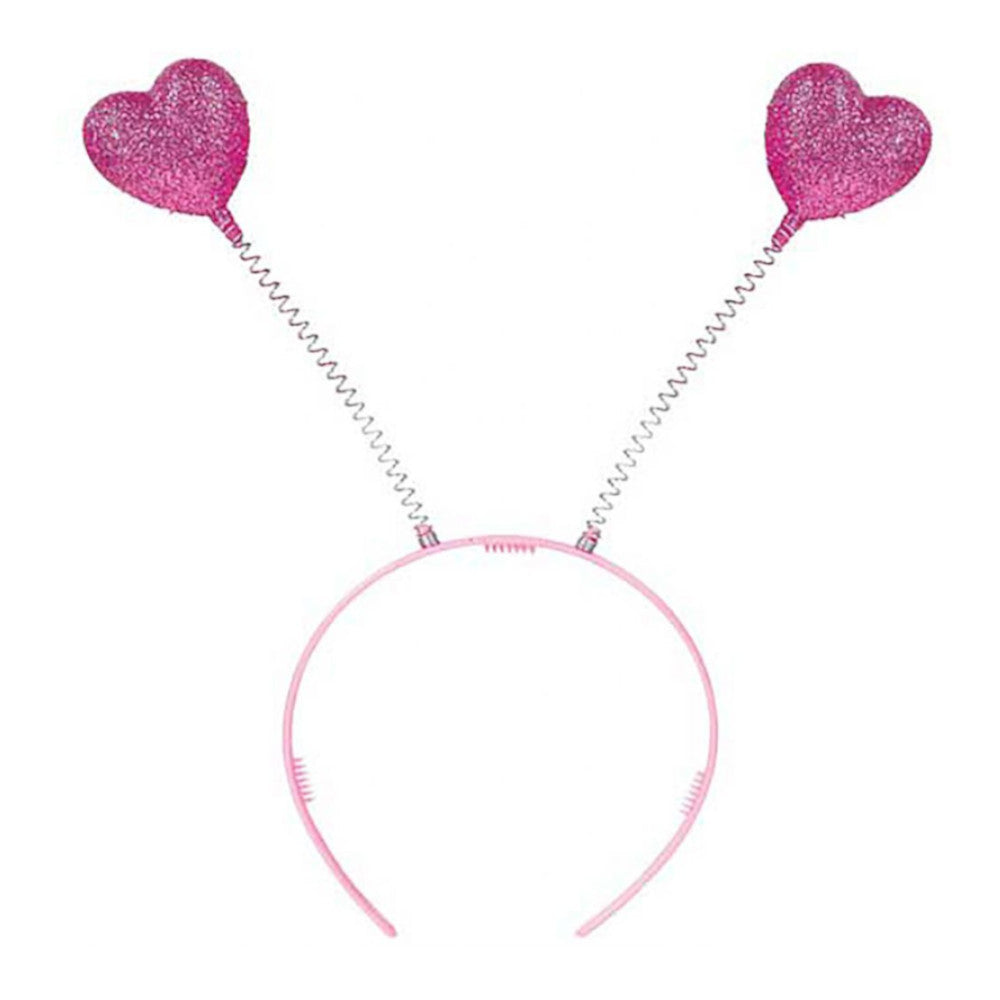 Pink Heart Glitter Head Bopper Costumes & Apparel - Party Centre