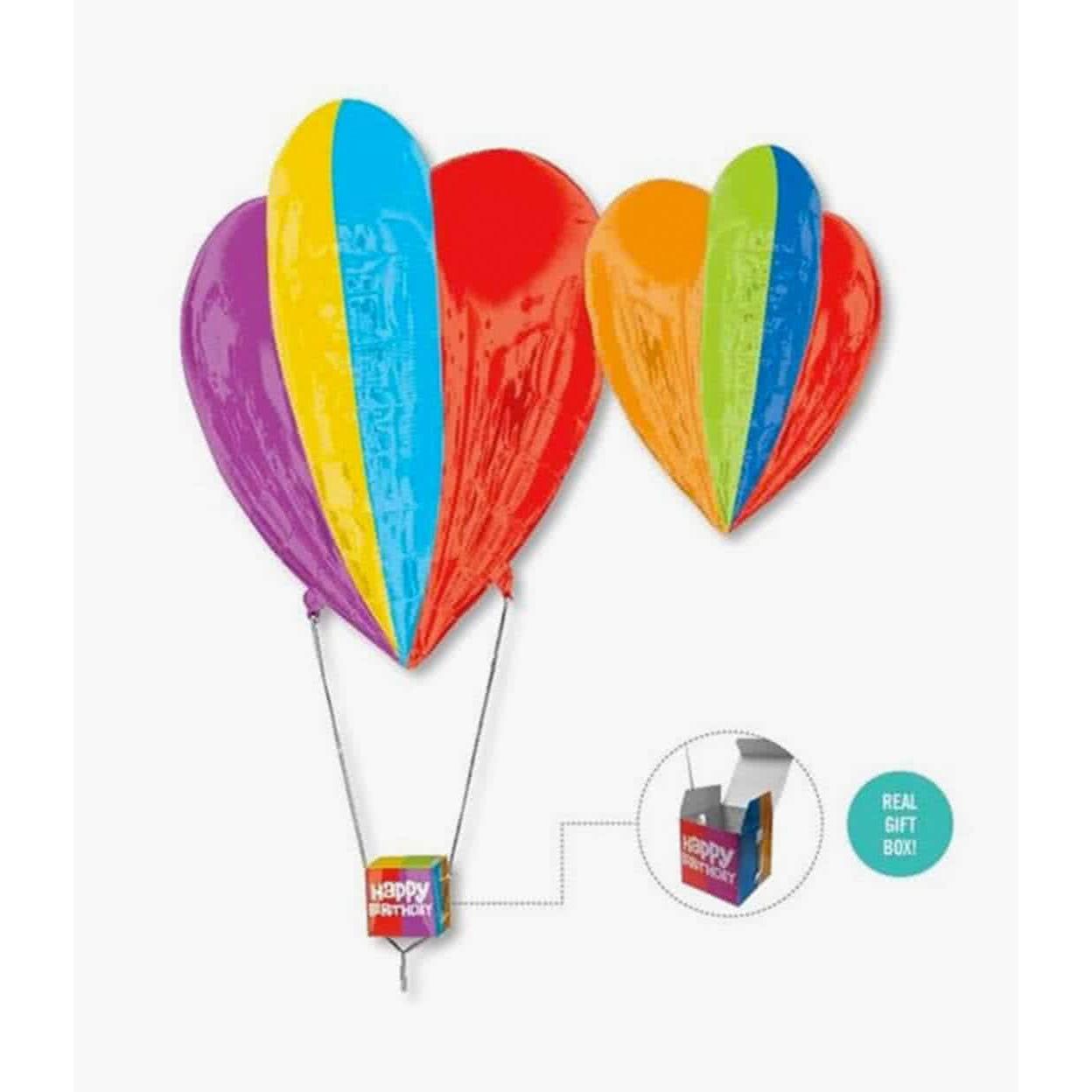 Gift Box Hot Air Heart Ultra Shape Foil Balloon 26 x 30in Balloons & Streamers - Party Centre
