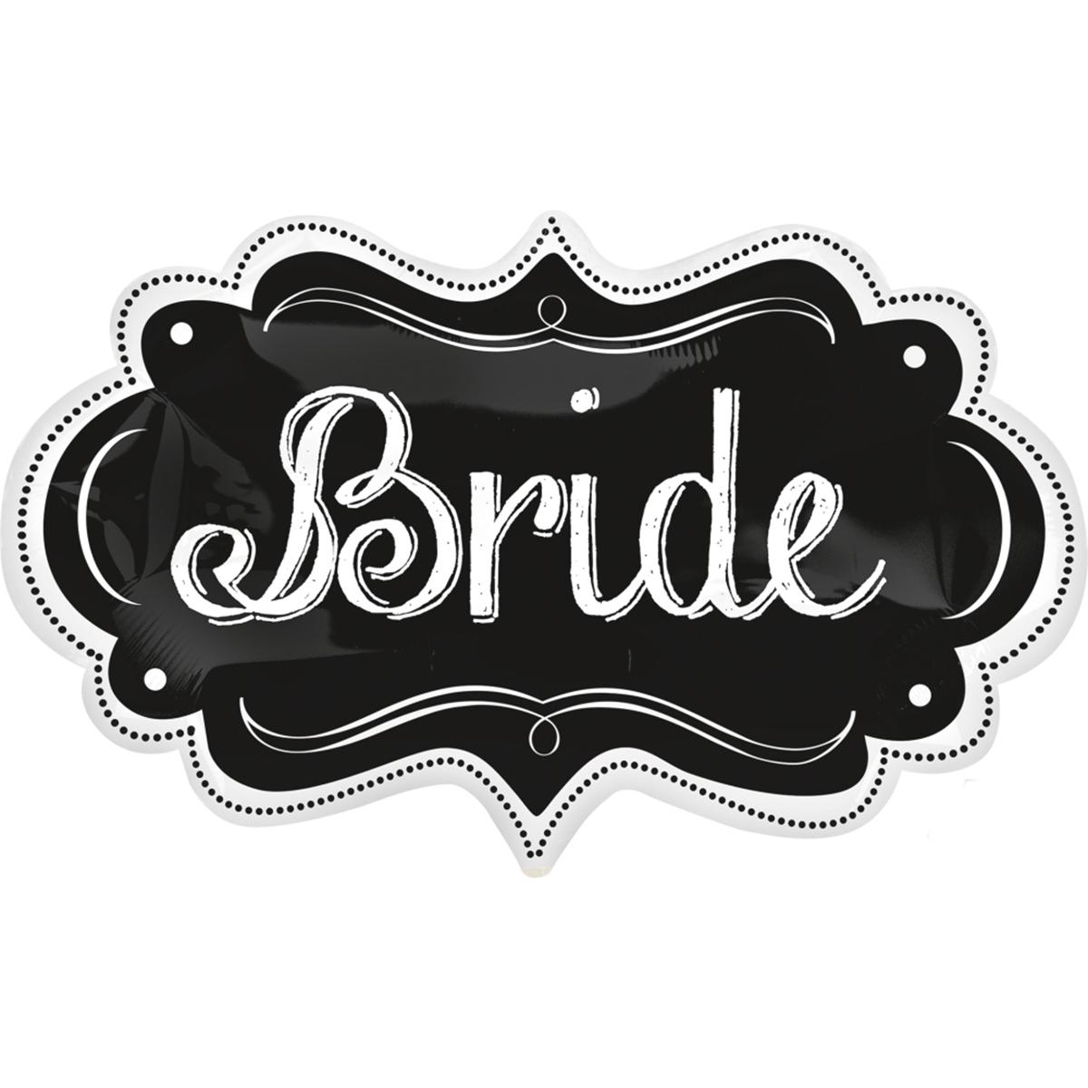 Bride Chalkboard Marquee Foil Balloon 27 x 16in Balloons & Streamers - Party Centre