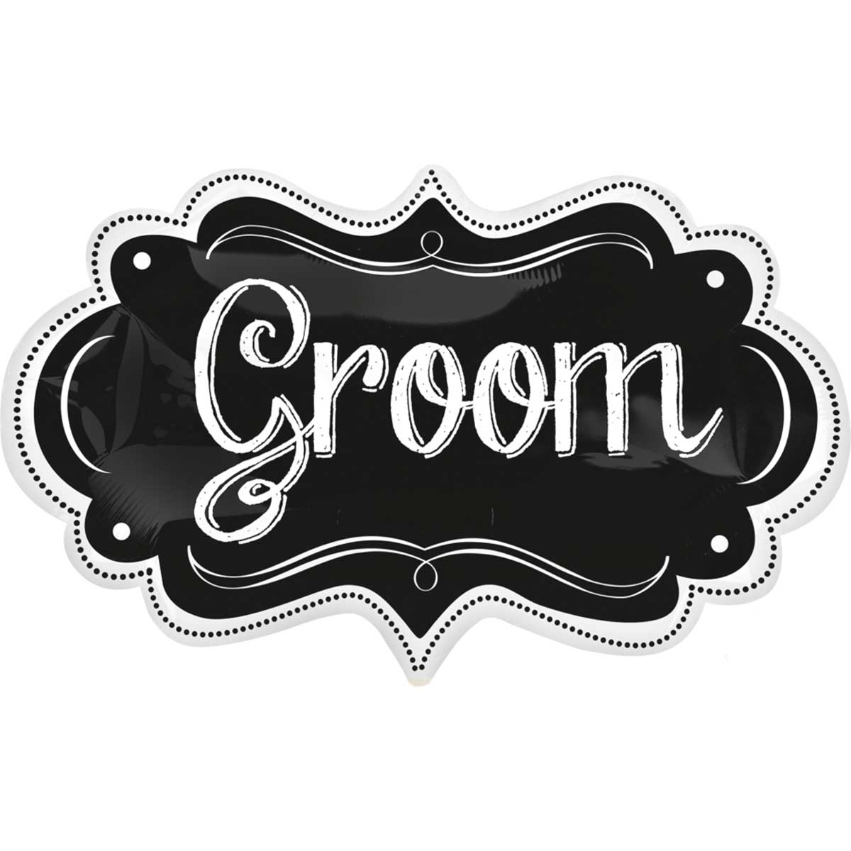 Groom Chalkboard Marquee Foil Balloon 27 x 16in Balloons & Streamers - Party Centre
