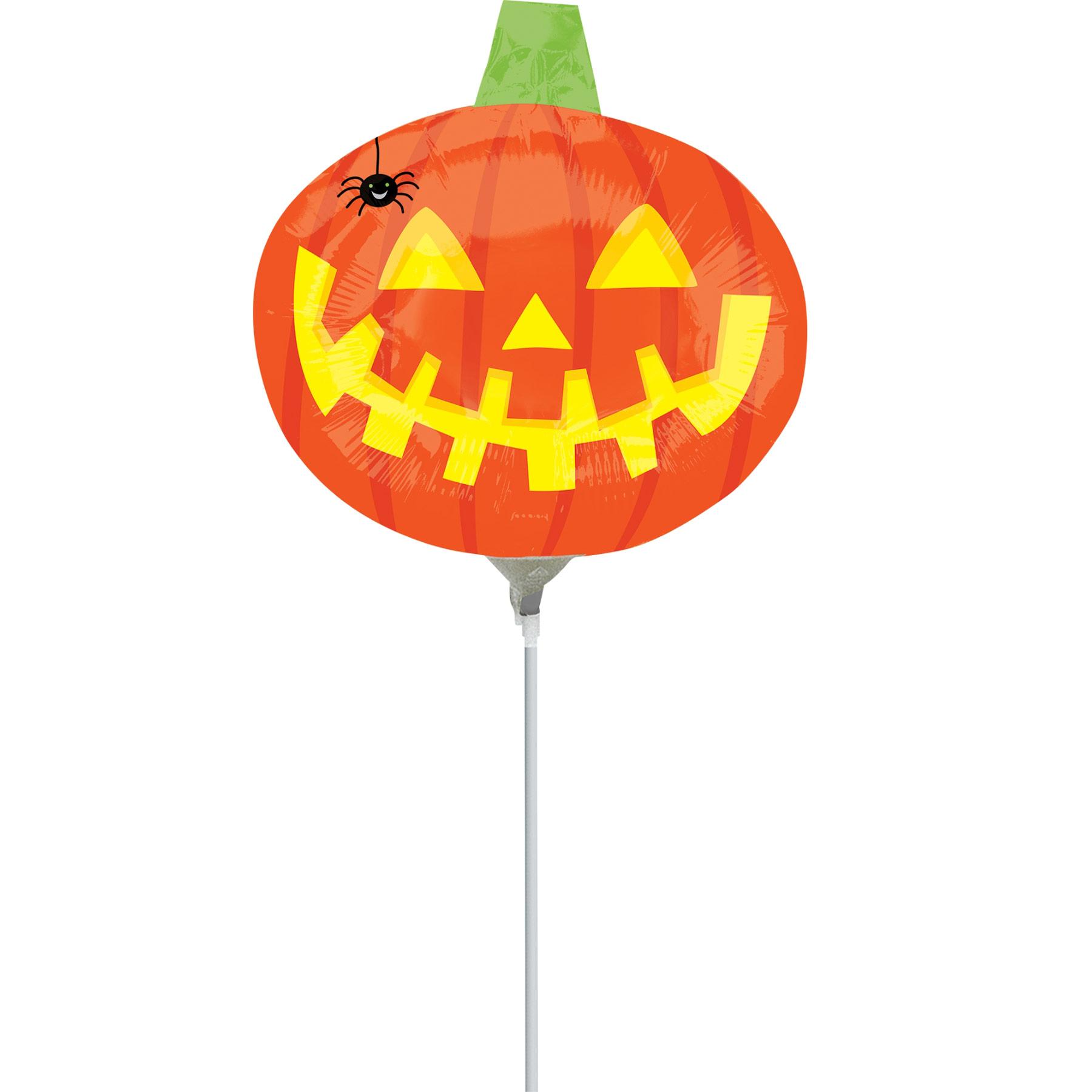 Pumpkin with Spider Mini Shape Balloon 20cm Balloons & Streamers - Party Centre