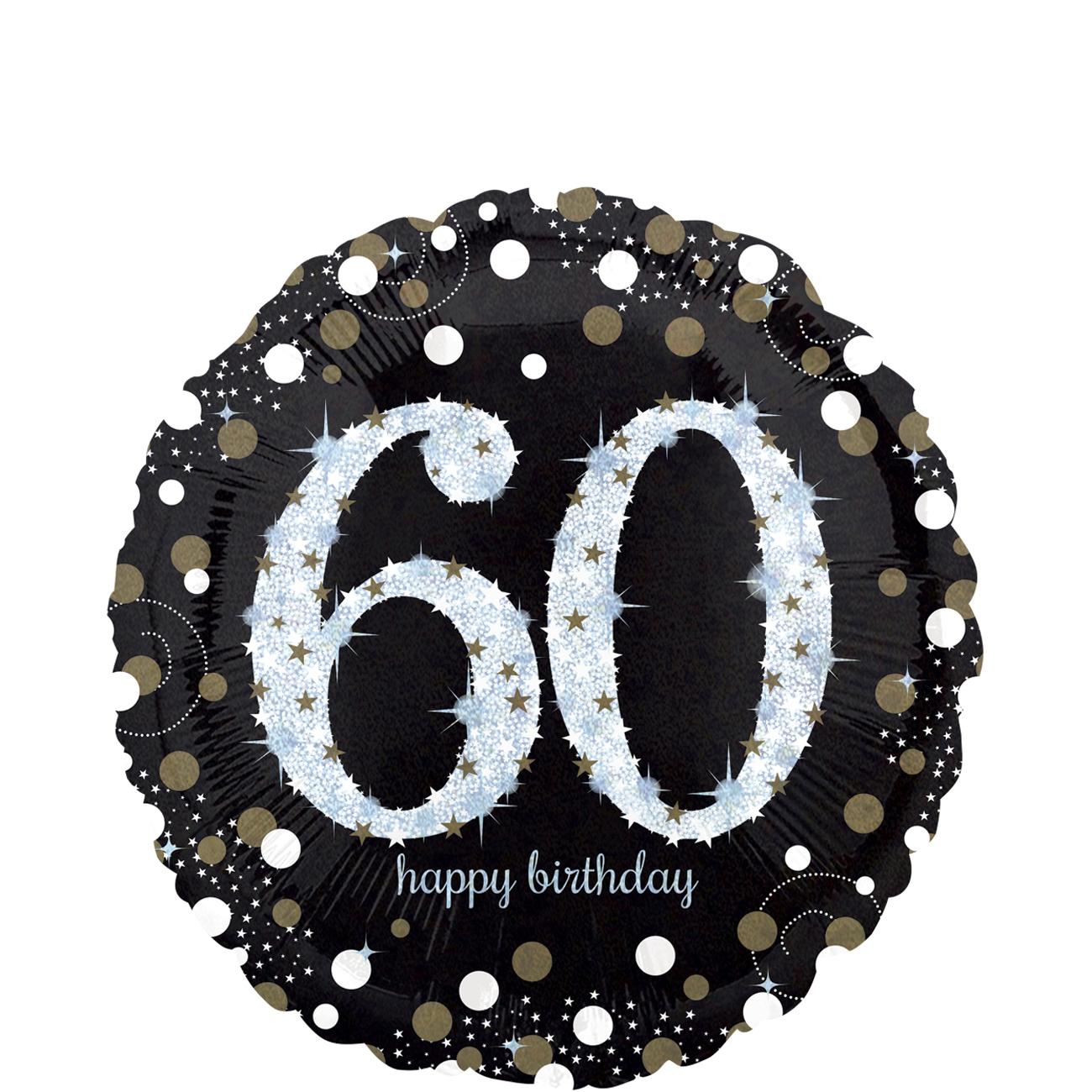 Sparkling Birthday 60 Foil Balloon 45cm Balloons & Streamers - Party Centre