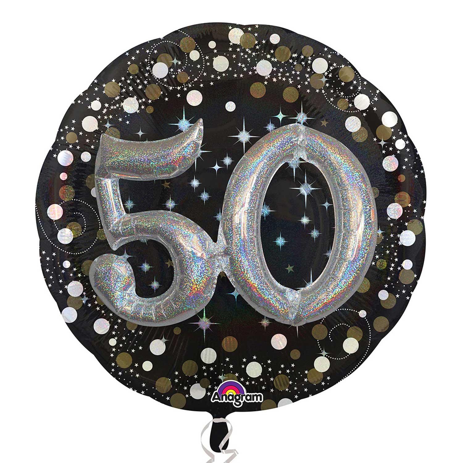 Sparkling Birthday 50 Multi-Balloon 36in Balloons & Streamers - Party Centre