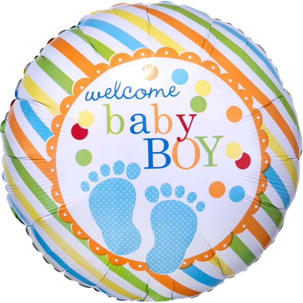 Baby Feet Boy Foil Balloon 18in Balloons & Streamers - Party Centre
