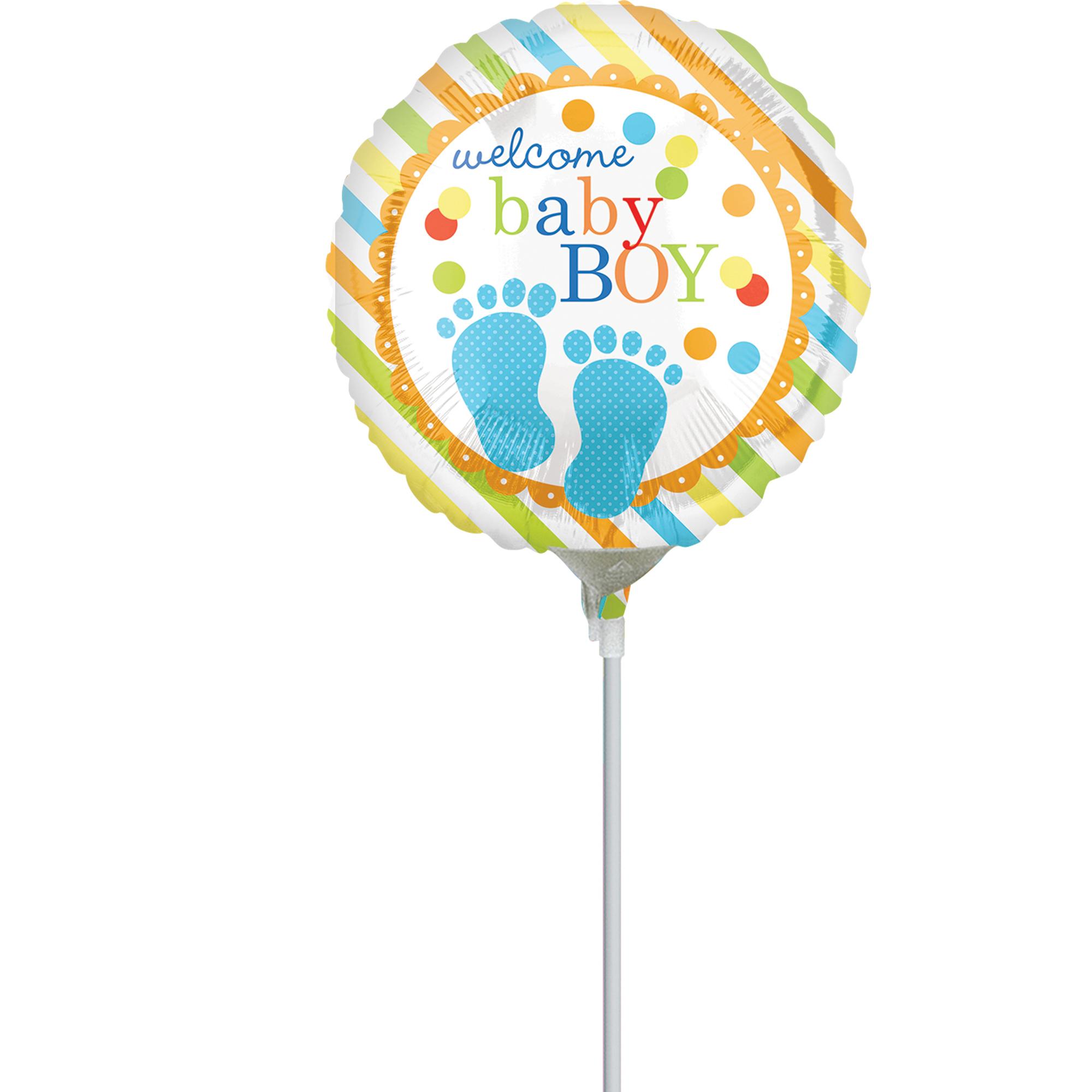Baby Feet Boy Foil Balloon 4in Balloons & Streamers - Party Centre
