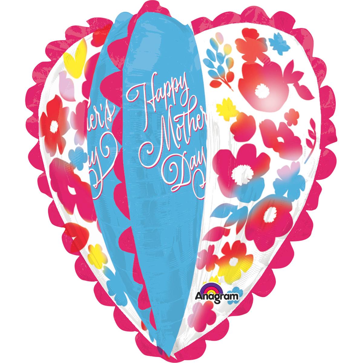 HMD Watercolour Heart SuperShape Foil Balloon 30in Balloons & Streamers - Party Centre