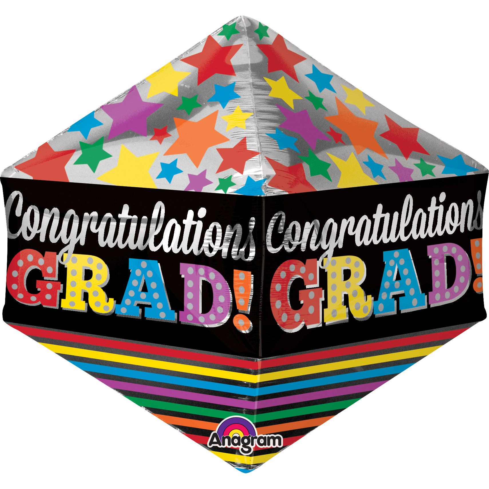 Congratulations Grad Stars & Stripes Anglez Balloon 21in Balloons & Streamers - Party Centre