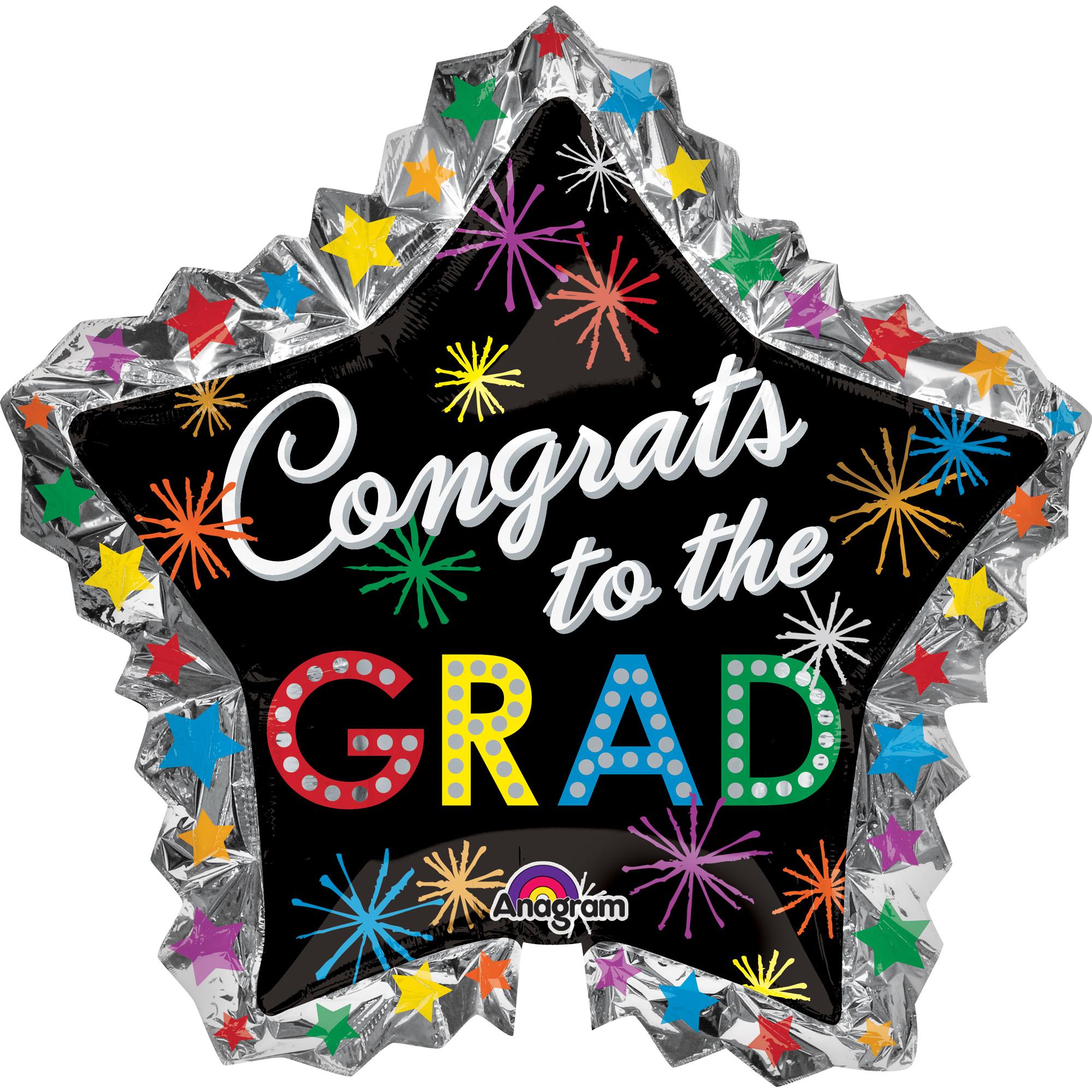 Congrats to the Grad Bursts SuperShape Balloon 34in Balloons & Streamers - Party Centre