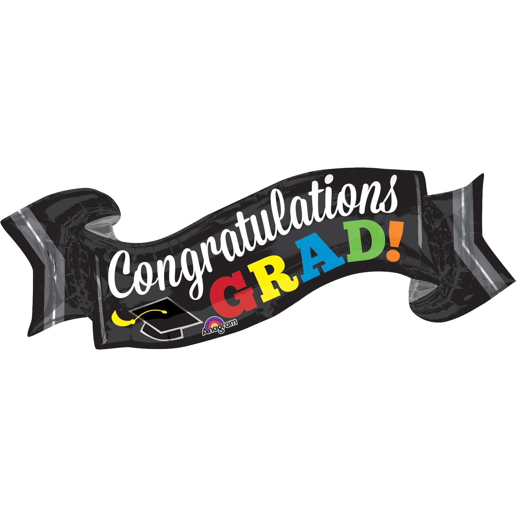 Congratulations Grad Banner SuperShape Balloon 40in Balloons & Streamers - Party Centre