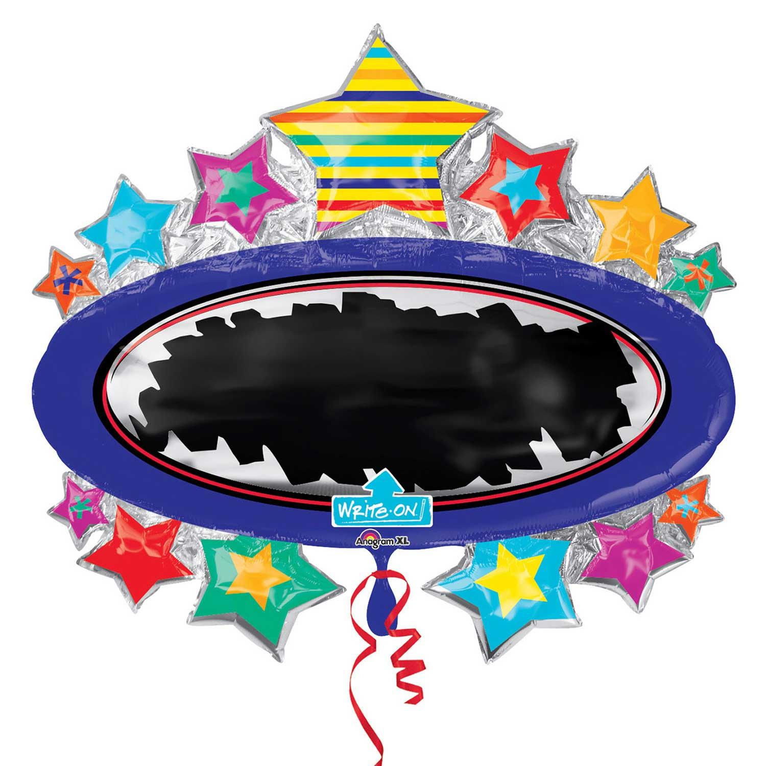 Bright Star Black Board Marquee SuperShape Write-On 31in Balloons & Streamers - Party Centre