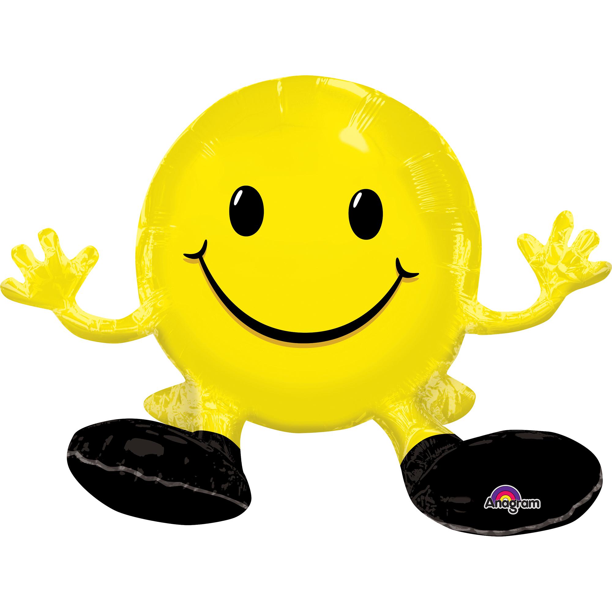 Sitting Happy Face Yellow Multi-Balloon 19x13in Balloons & Streamers - Party Centre