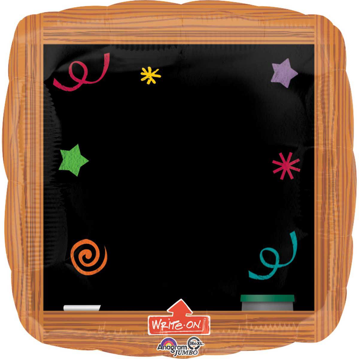 Write On Wood Frame Black Board Jumbo Balloon 32in Balloons & Streamers - Party Centre