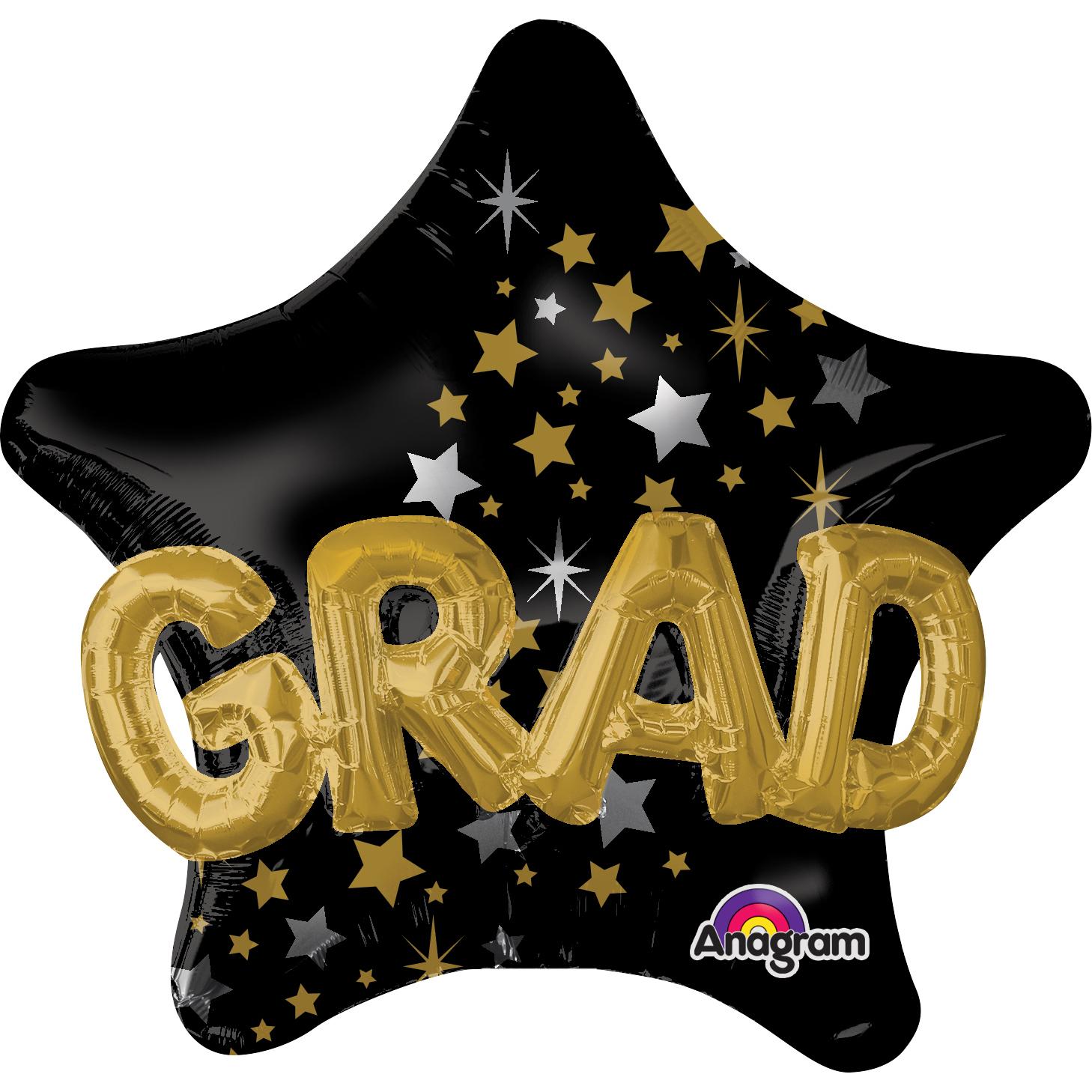 Congrats GRAD Star Multi-Balloon 36in Balloons & Streamers - Party Centre
