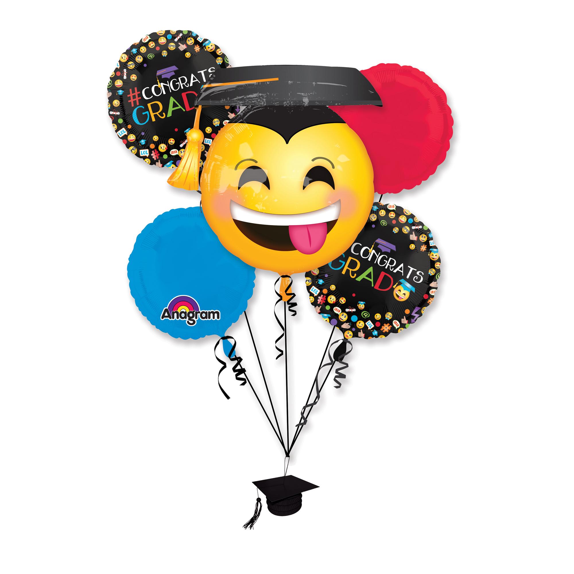 Awesome Grad Balloon Bouquet 5ct Balloons & Streamers - Party Centre