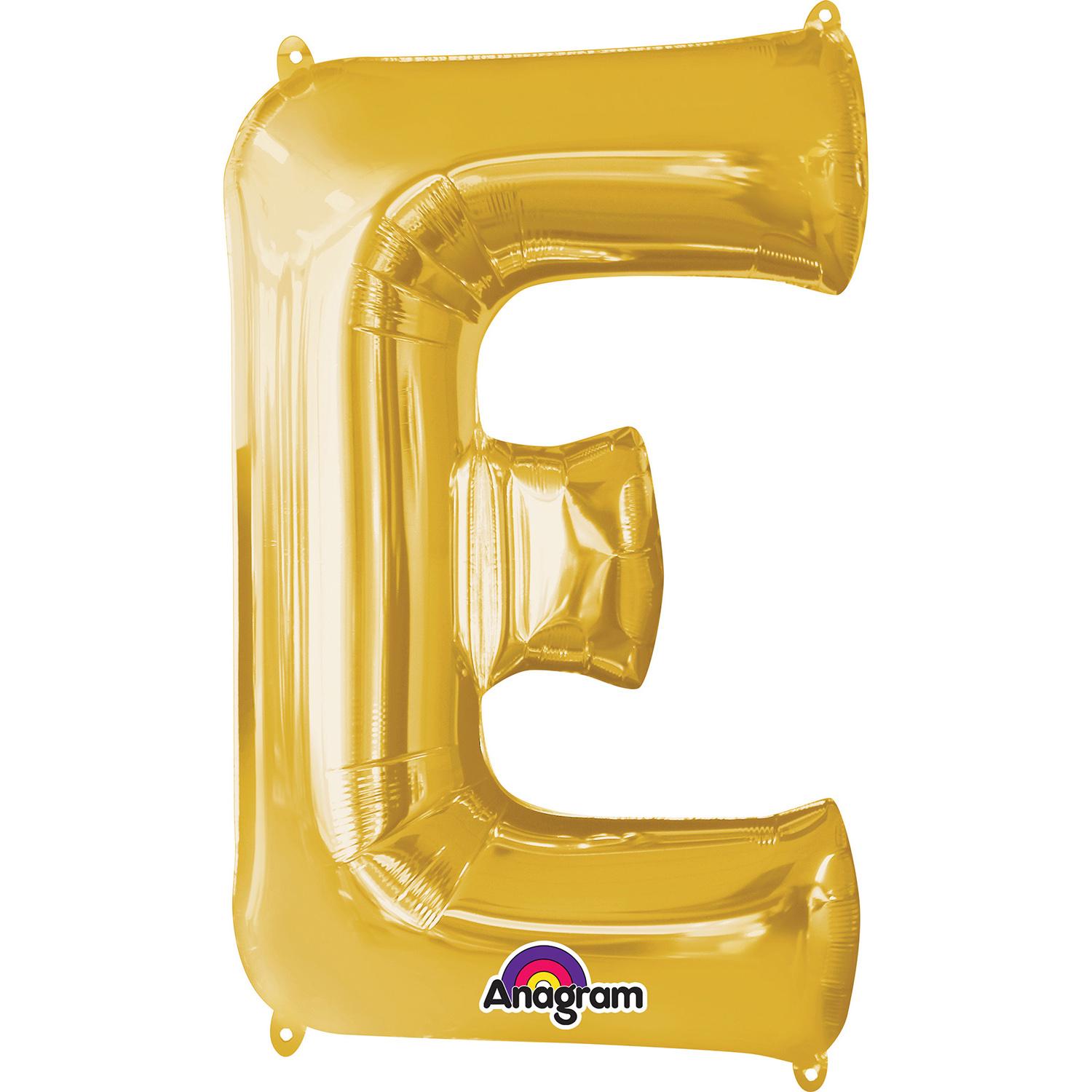 Gold Letter E Minishape Foil Balloon 40cm Balloons & Streamers - Party Centre
