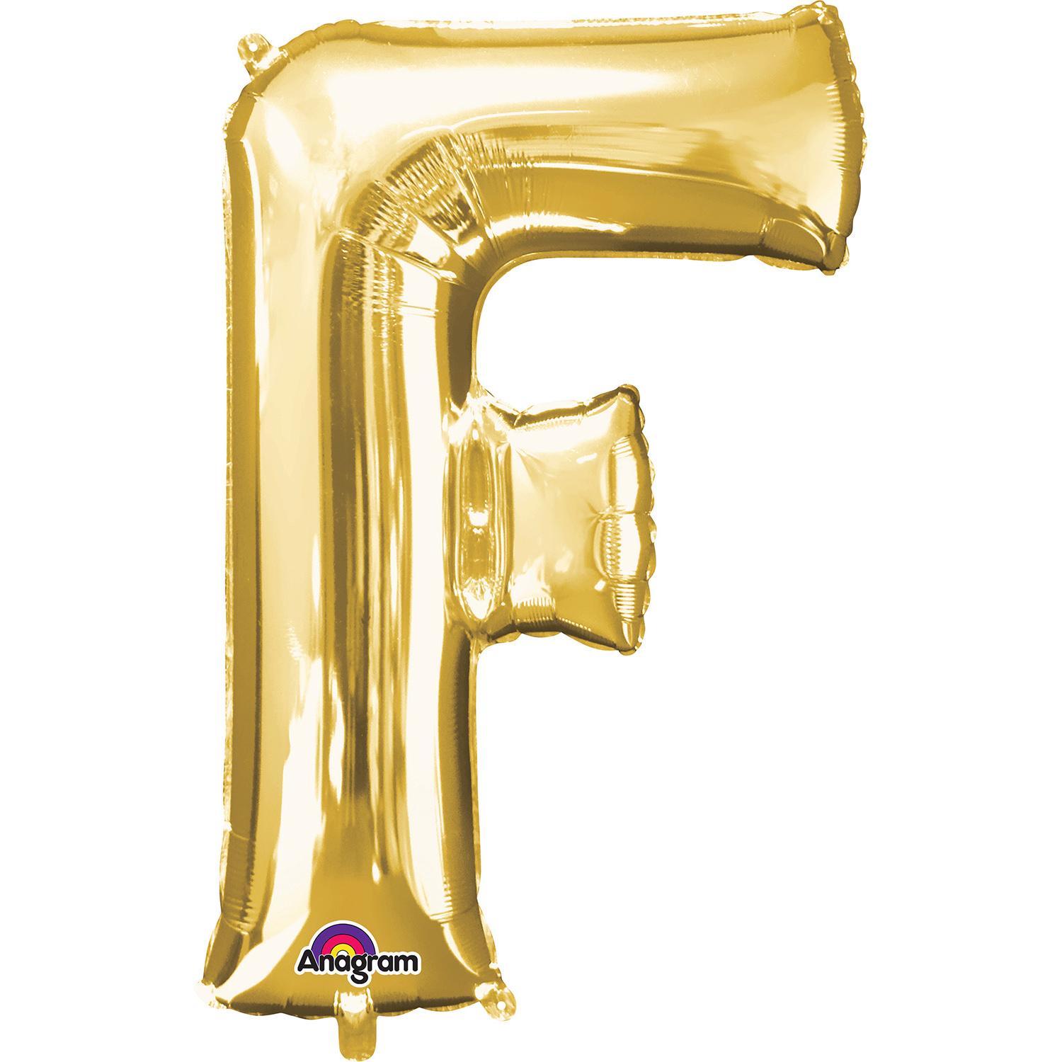 Gold Letter F Minishape Foil Balloon 40cm Balloons & Streamers - Party Centre