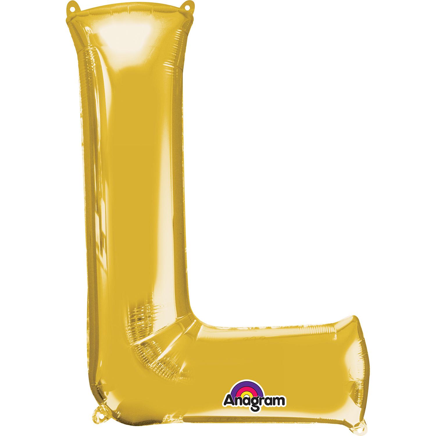 Letter L Gold Mini Shape Foil Balloon 16in Balloons & Streamers - Party Centre