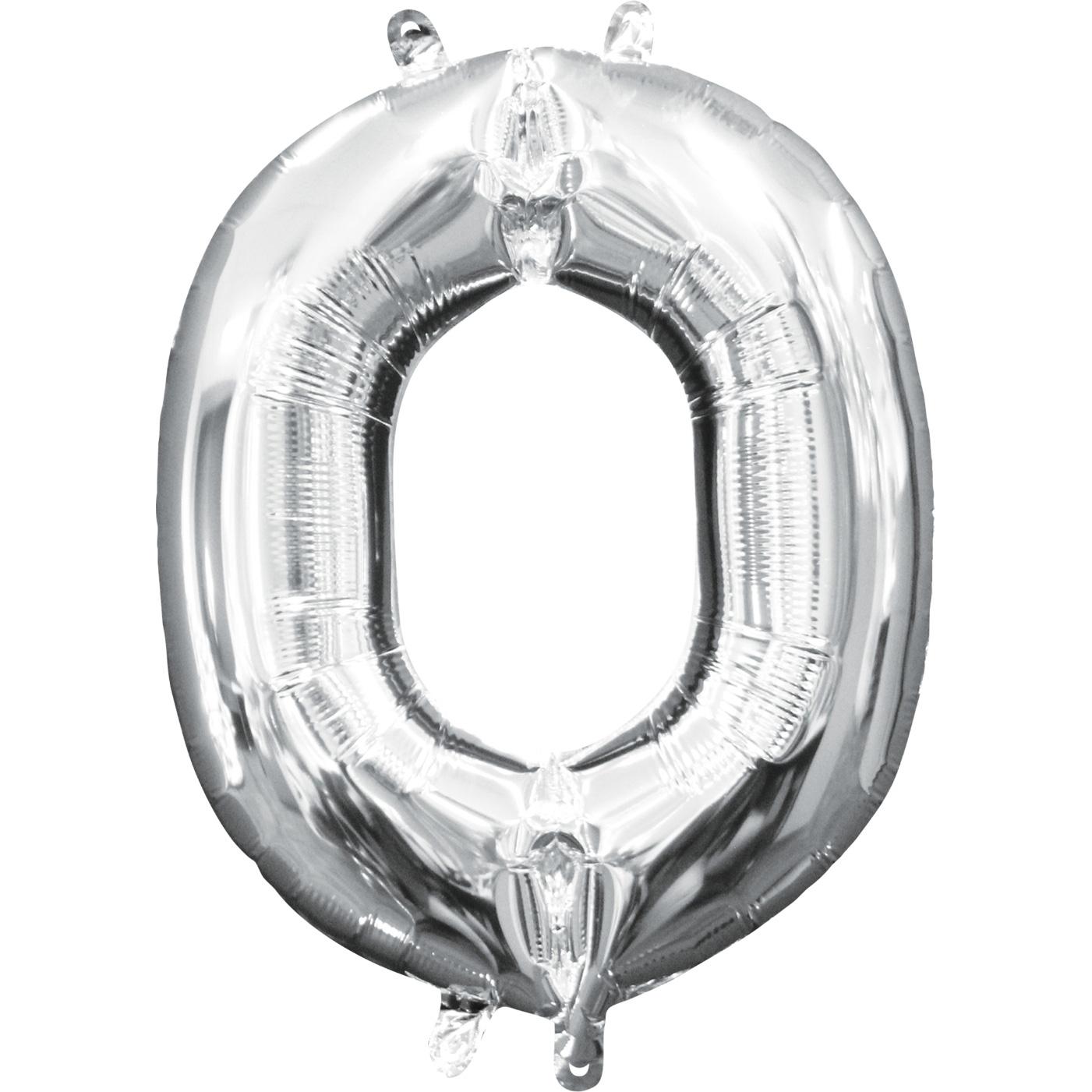Letter O Silver Mini Shape Foil Balloon 16in Balloons & Streamers - Party Centre