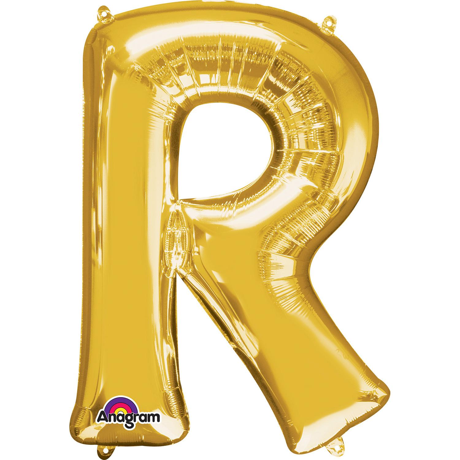 Gold Letter R Minishape Foil Balloon 40cm Balloons & Streamers - Party Centre