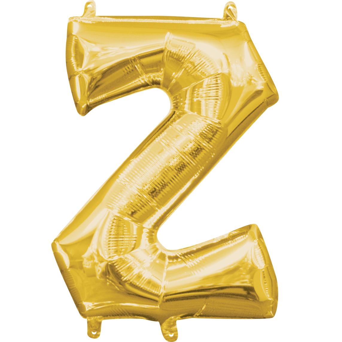 Gold Letter Z Minishape Foil Balloon 40cm Balloons & Streamers - Party Centre
