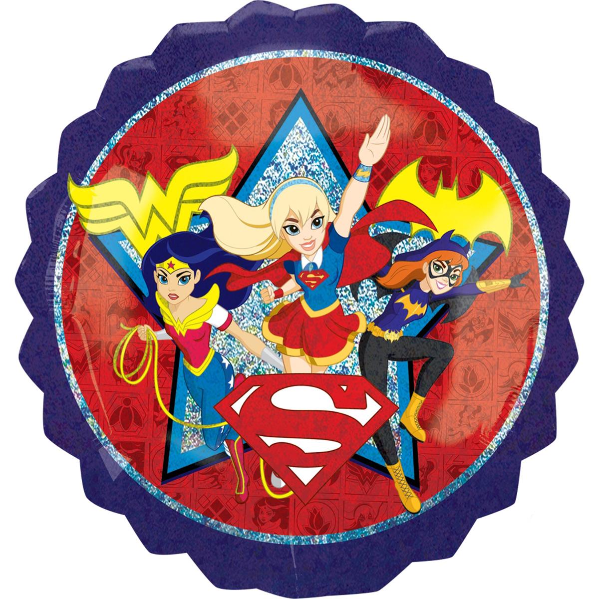 DC Super Hero Girls Holographic SuperShape Balloon 28in Balloons & Streamers - Party Centre
