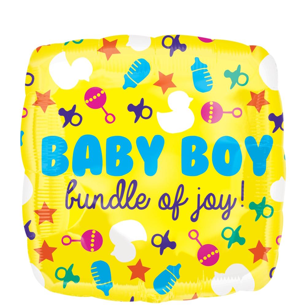 Baby Boy Icons Color Blast Square Balloon 21in Balloons & Streamers - Party Centre