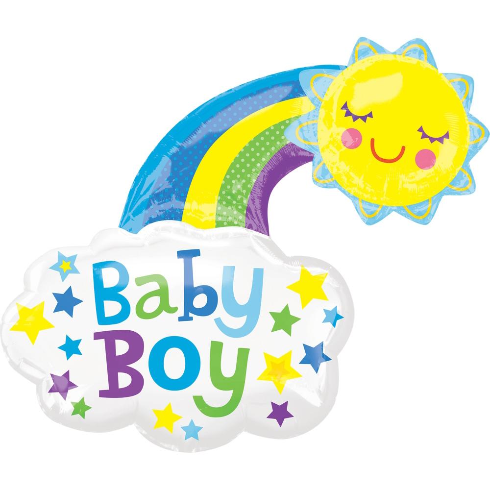 Baby Boy Bright Sun Supershape Balloon Balloons & Streamers - Party Centre