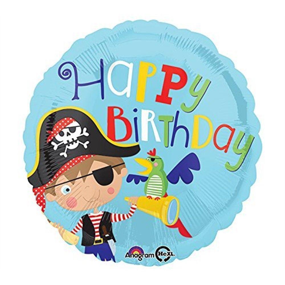 Little Pirate Happy Birthday Foil Balloon 18in Balloons & Streamers - Party Centre