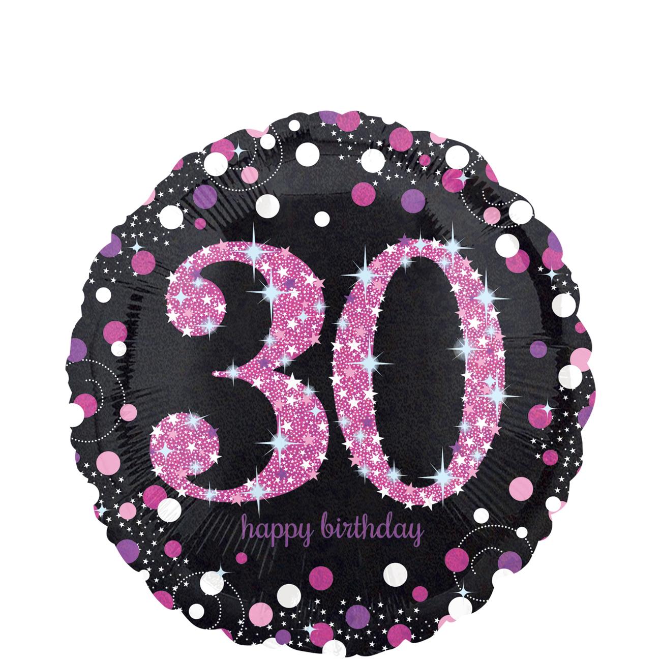 Pink Celebration 30 Foil Balloon 45cm Balloons & Streamers - Party Centre