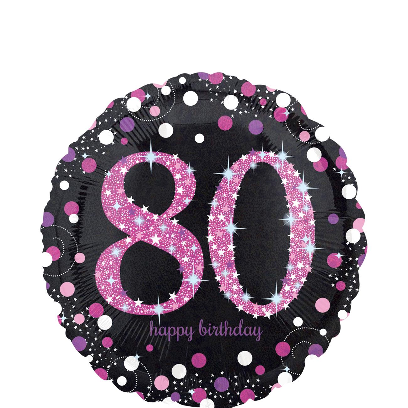 Pink Celebration 80 Foil Balloon 45cm Balloons & Streamers - Party Centre