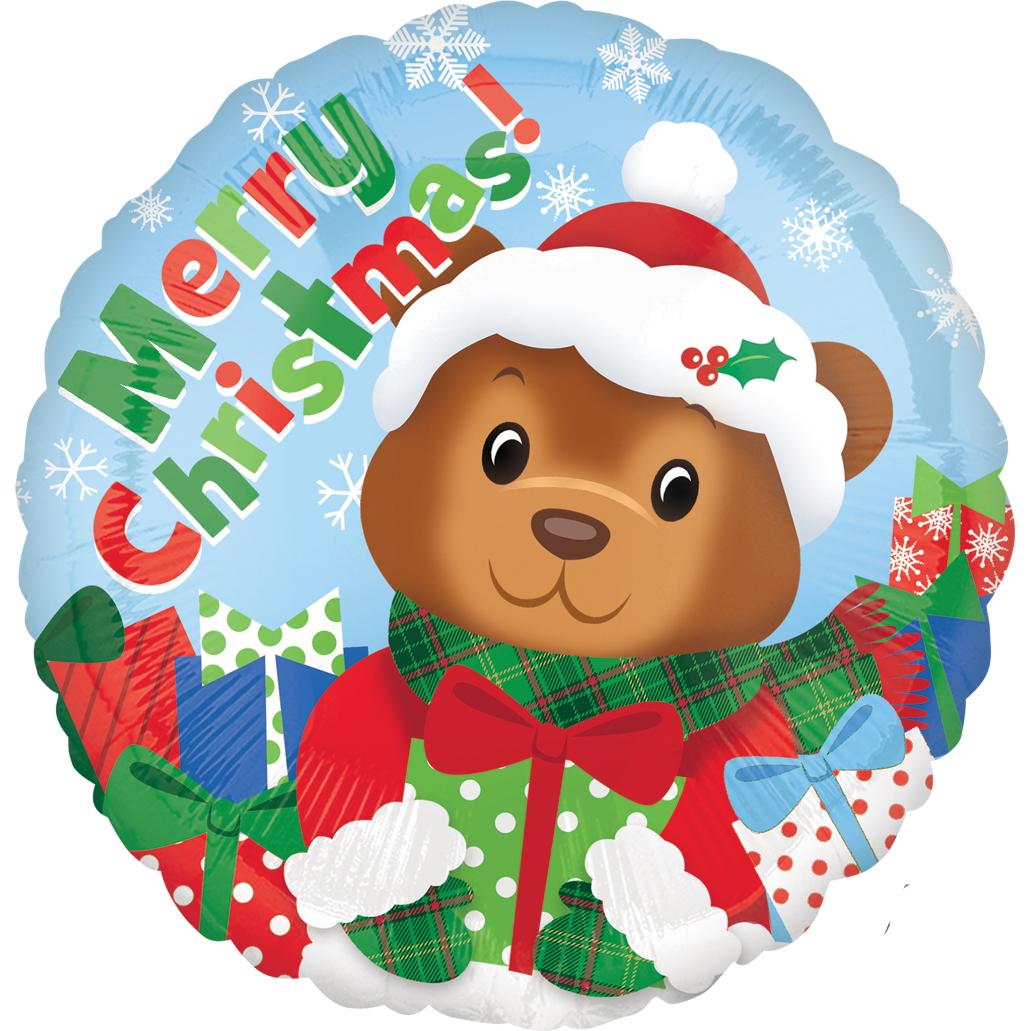 Christmas Bear Foil Balloon 18in Balloons & Streamers - Party Centre