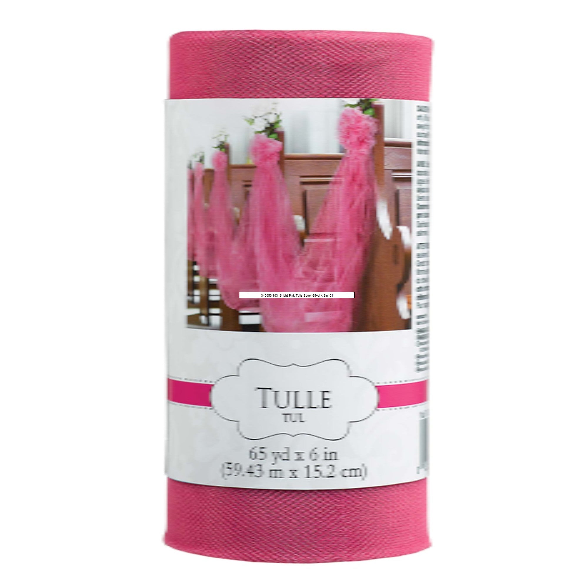 Bright Pink Tulle Spool 65yd x 6in