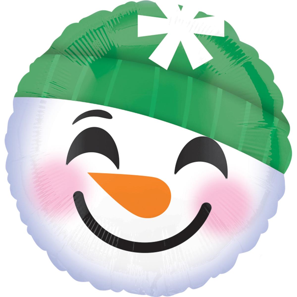 Snowman Emoticons Foil Balloon 18in Balloons & Streamers - Party Centre