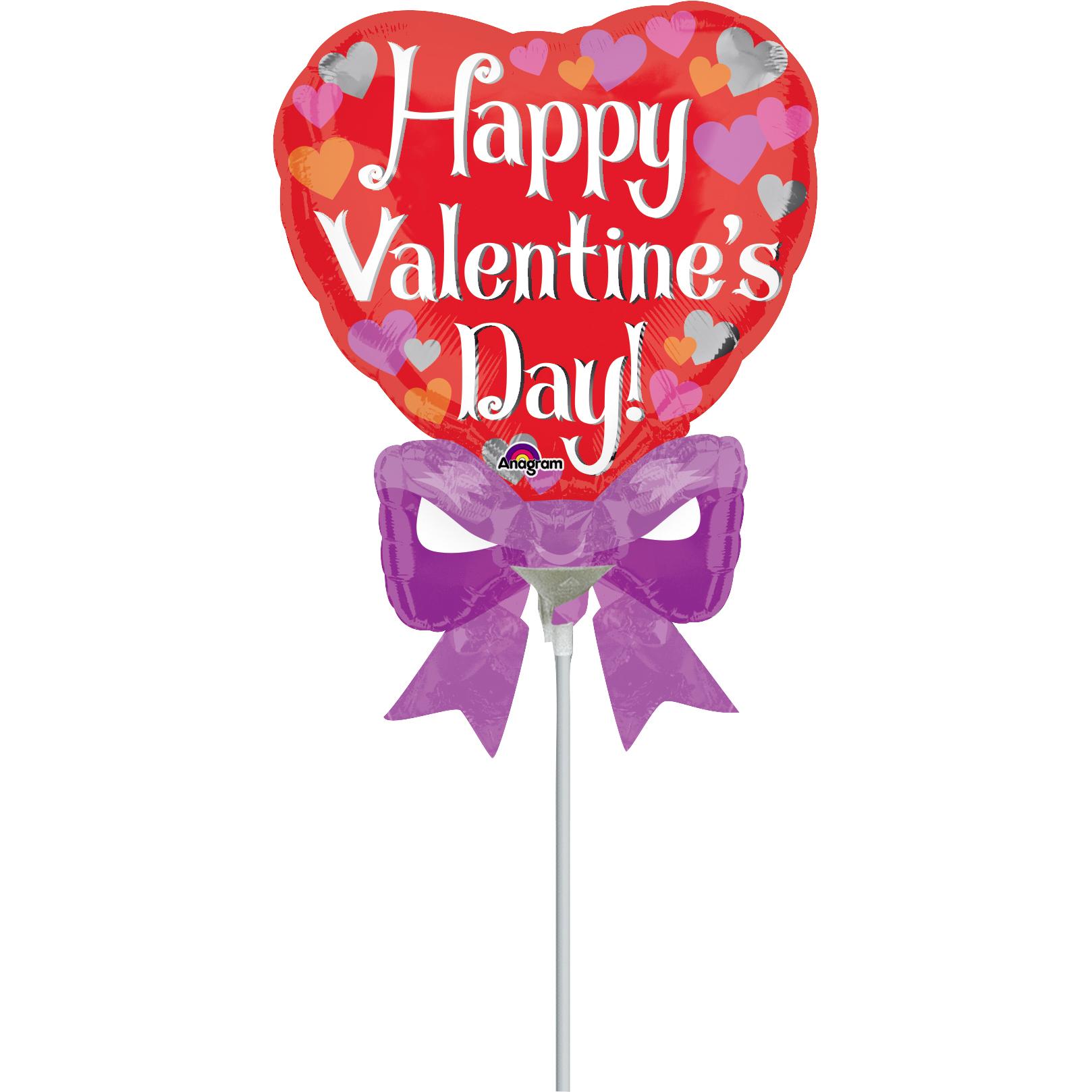 Happy Valentine Day Heart With Bow Mini Shape Balloon Balloons & Streamers - Party Centre