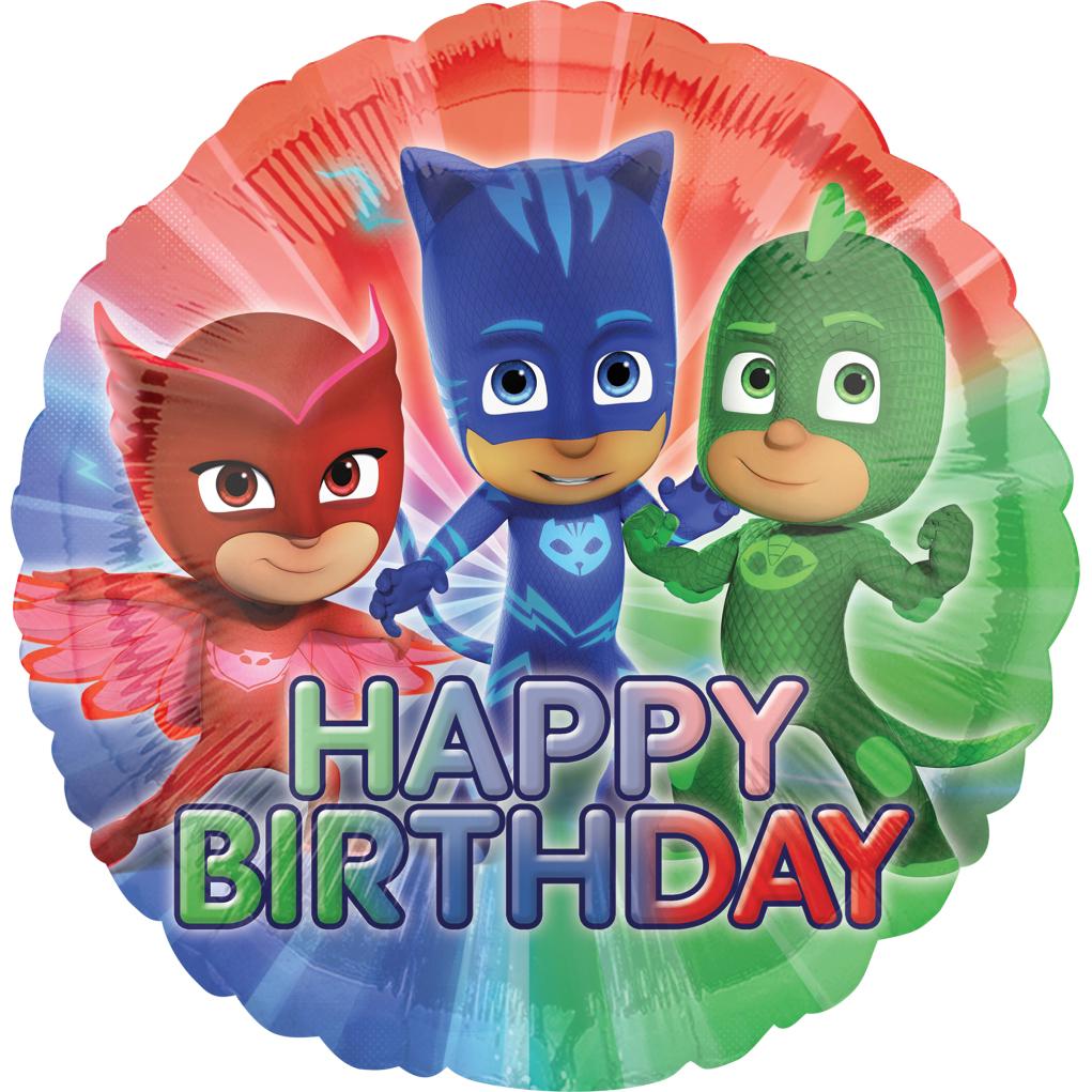 PJ Masks Happy Birthday Foil Balloon 45cm Balloons & Streamers - Party Centre