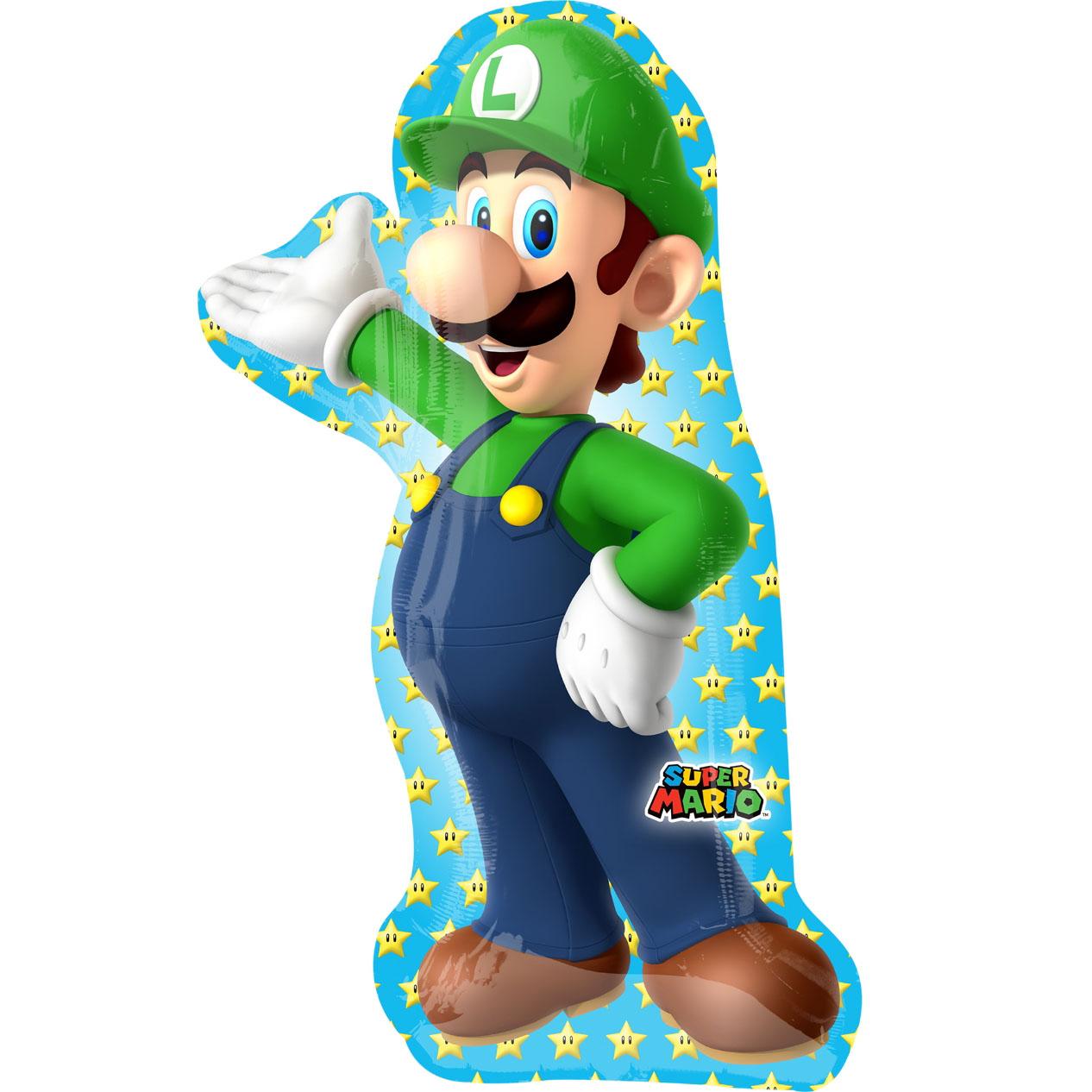 Luigi SuperShape Foil Balloon  20x38in Balloons & Streamers - Party Centre