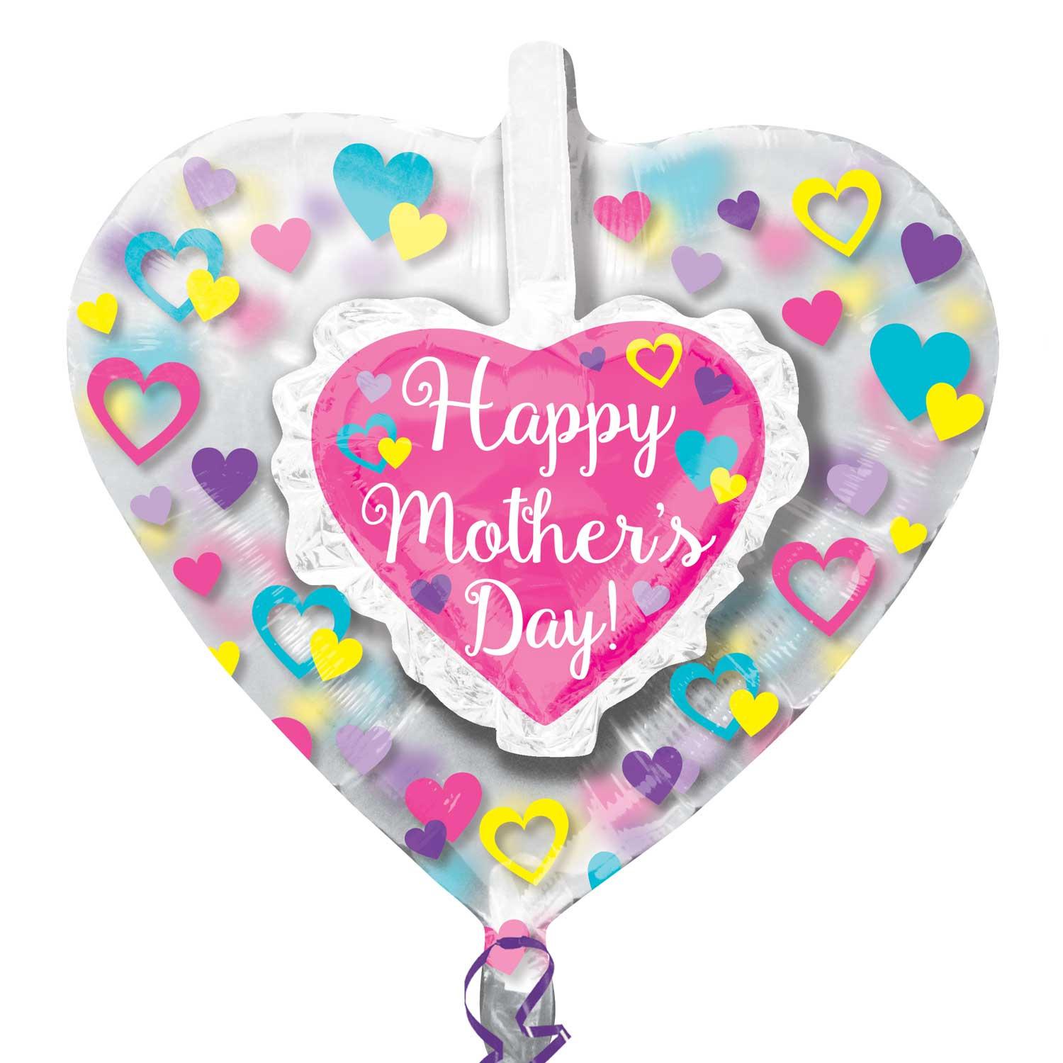 Happy Mother's Day Ruffle Heart Insiders Balloon 66cm Balloons & Streamers - Party Centre
