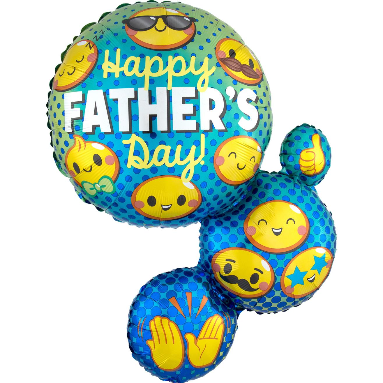 Father's Day Emoticon Bubbles SuperShape Balloon 55x71cm Balloons & Streamers - Party Centre