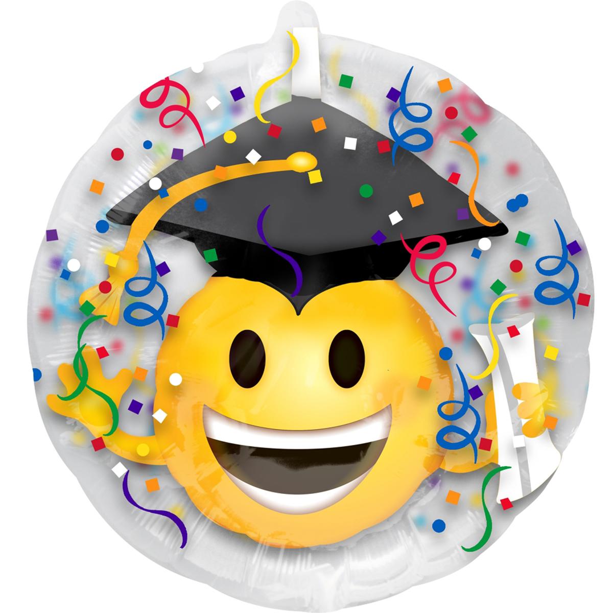 Graduation Emoticon Insider Balloon 60cm Balloons & Streamers - Party Centre