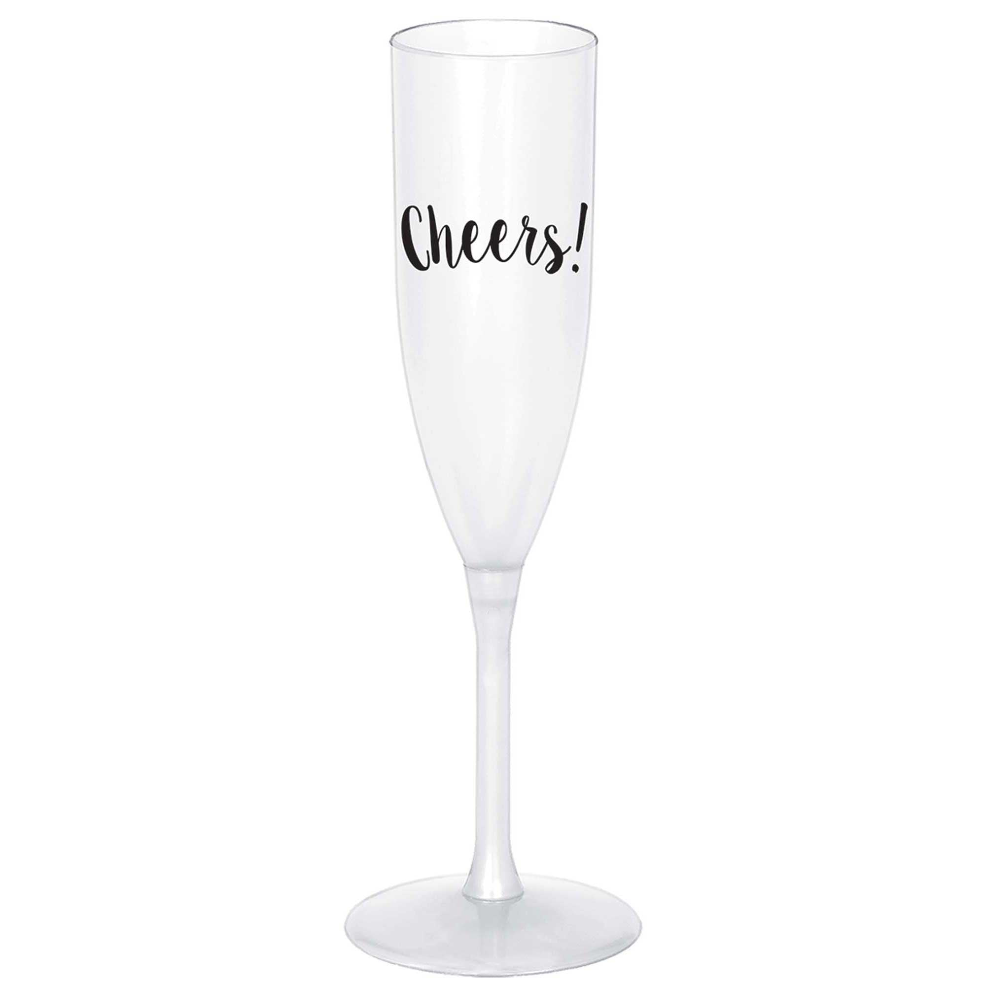 New Year Cheers Plastic Champagne Glass 4pcs Candy Buffet - Party Centre