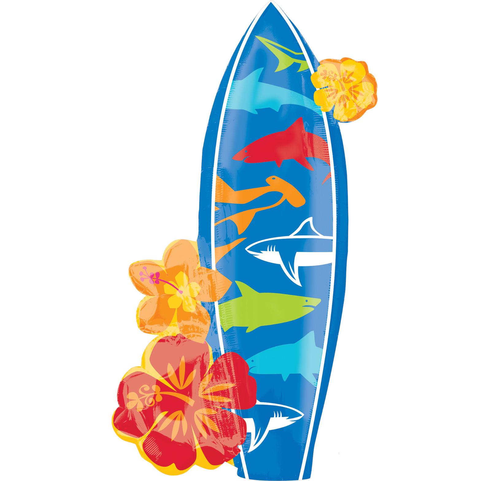Surfboard SuperShape Foil Balloon 18x39in Balloons & Streamers - Party Centre