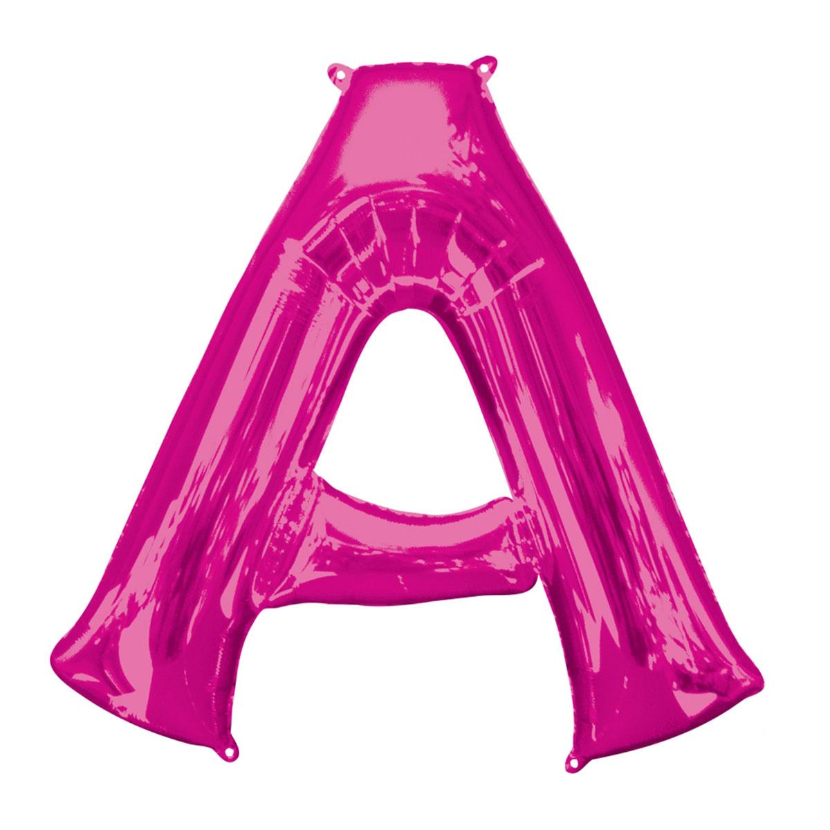Letter A Pink SuperShape Foil Balloon 53x81cm Balloons & Streamers - Party Centre