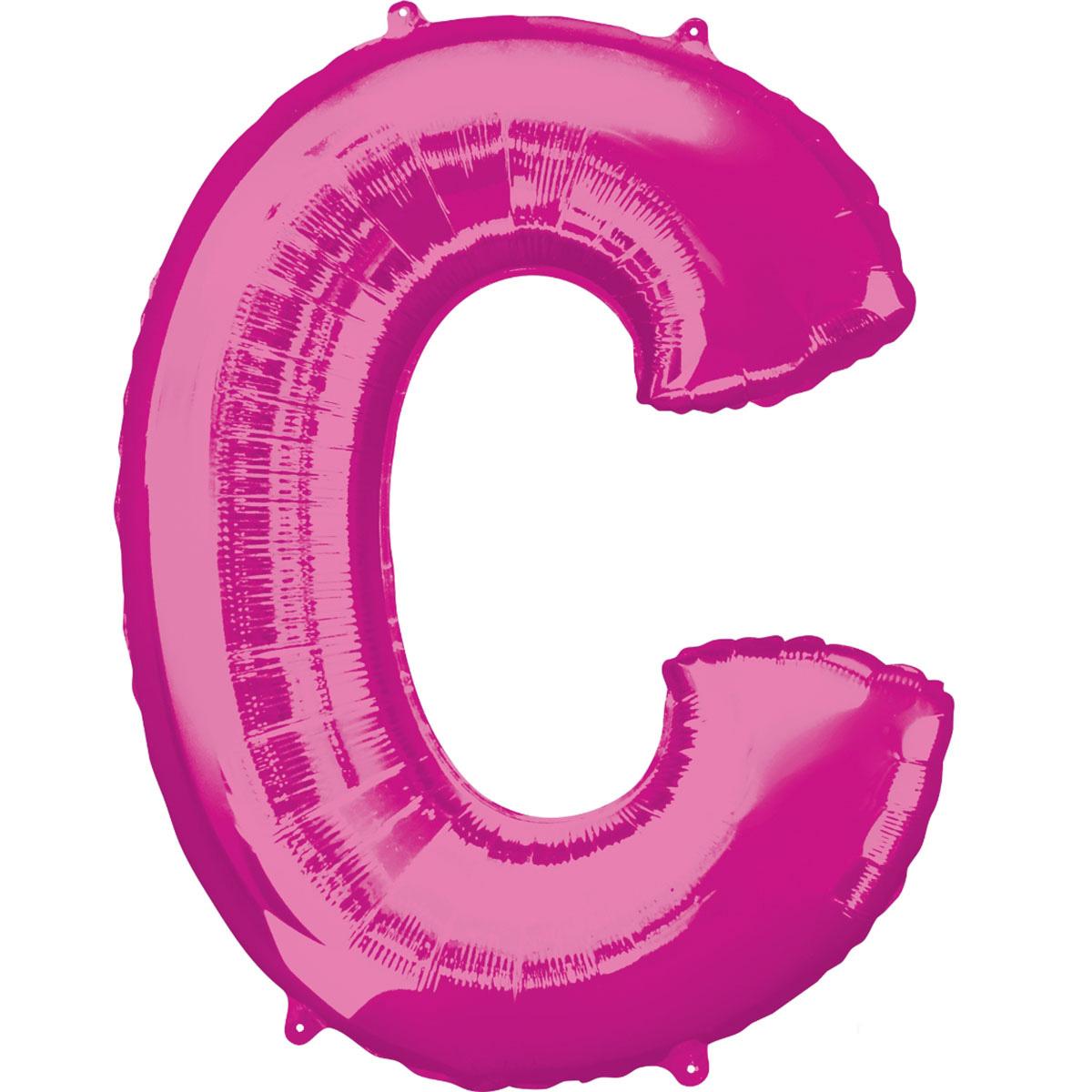 Letter C Pink SuperShape Foil Balloon 53x81cm Balloons & Streamers - Party Centre