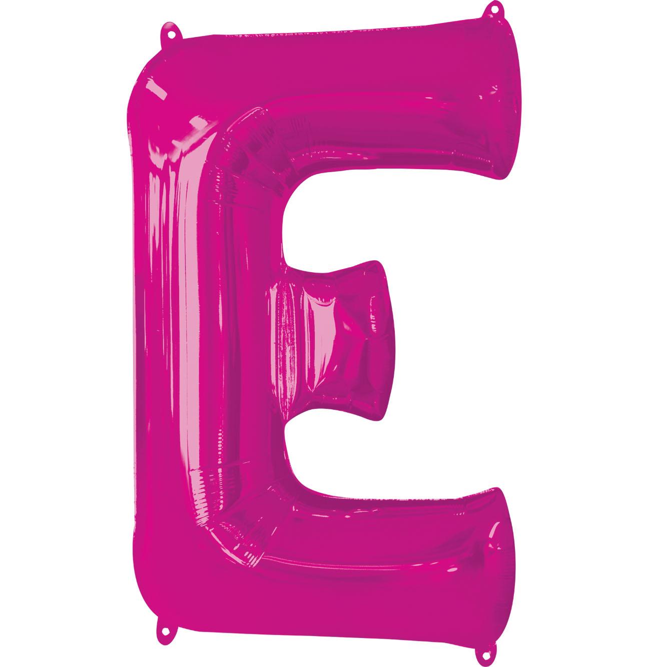 Letter E Pink SuperShape Foil Balloon 53x81cm Balloons & Streamers - Party Centre