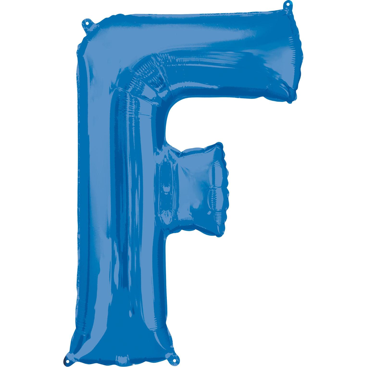 Letter F Blue SuperShape Foil Balloon 53x81cm Balloons & Streamers - Party Centre