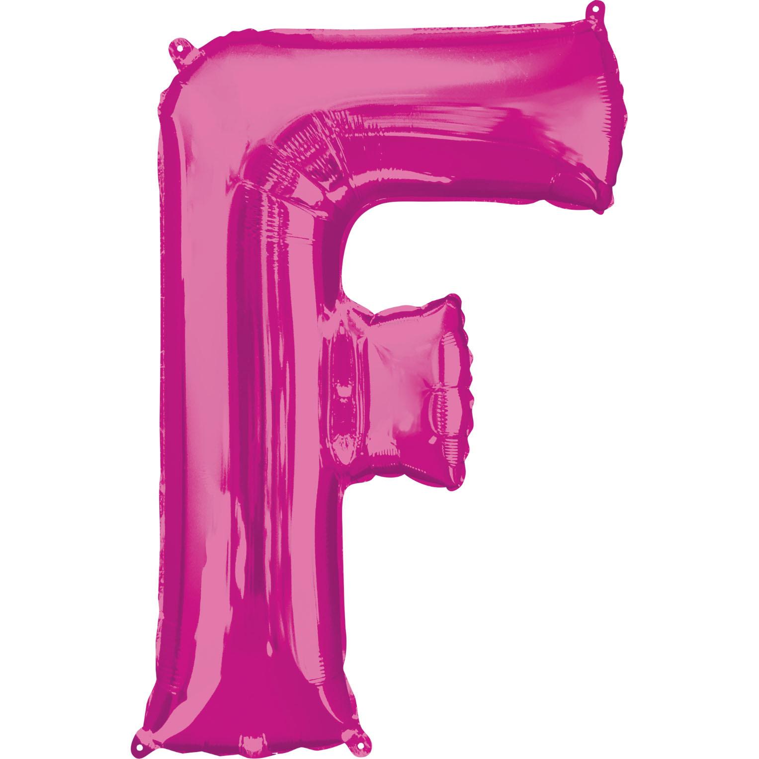 Letter F Pink SuperShape Foil Balloon 53x81cm Balloons & Streamers - Party Centre