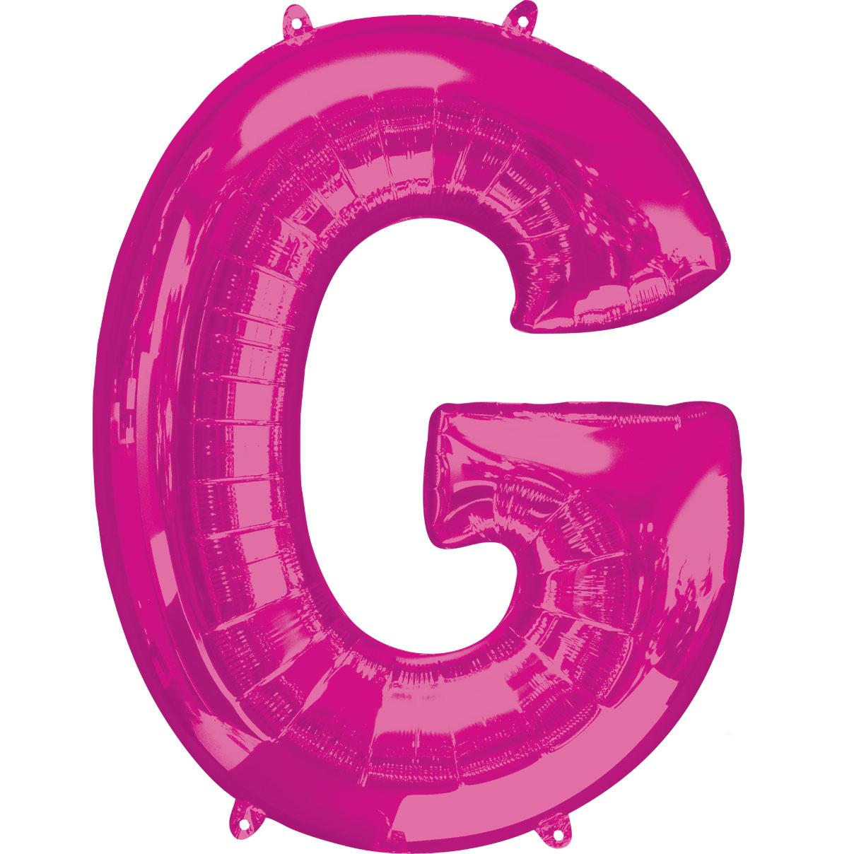 Letter G Pink SuperShape Foil Balloon 53x81cm Balloons & Streamers - Party Centre