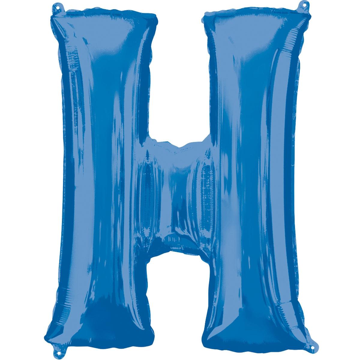 Letter H Blue SuperShape Foil Balloon 53x81cm Balloons & Streamers - Party Centre